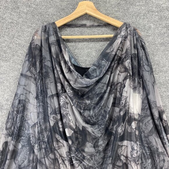 NWT Sean John Tunic Women's L Large Black Gray Lined Full Zip Blouse Wild Dove - Picture 5 of 10